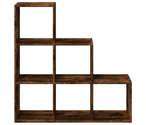 Librería divisor 3 niveles madera roble ahumado 99x29x99 cm