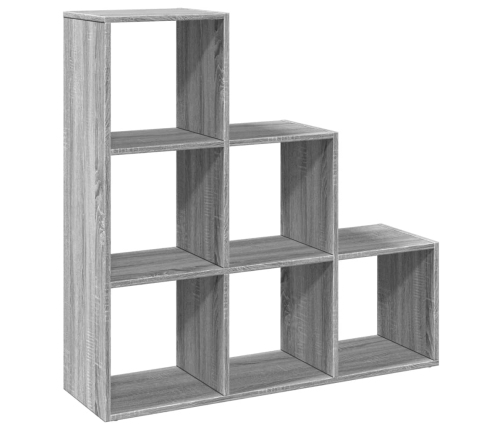 Librería divisor 3 niveles madera gris Sonoma 99x29x99 cm