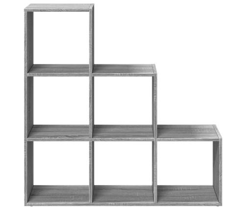 Librería divisor 3 niveles madera gris Sonoma 99x29x99 cm