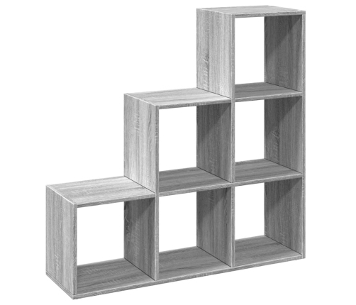 Librería divisor 3 niveles madera gris Sonoma 99x29x99 cm