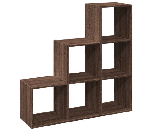 Librería divisor 3 niveles madera marrón roble 99x29x99 cm