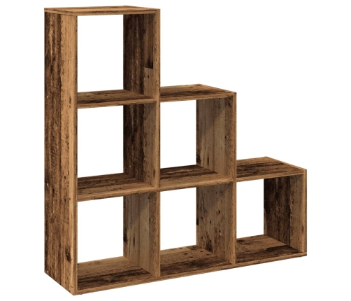 Librería divisor 3 niveles madera envejecida 99x29x99 cm