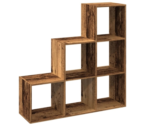 Librería divisor 3 niveles madera envejecida 99x29x99 cm