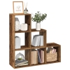 Librería divisor 3 niveles madera envejecida 99x29x99 cm