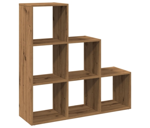 Librería divisor 3 niveles madera roble artisan 99x29x99 cm