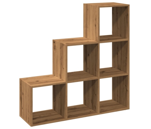 Librería divisor 3 niveles madera roble artisan 99x29x99 cm