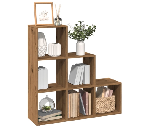 Librería divisor 3 niveles madera roble artisan 99x29x99 cm