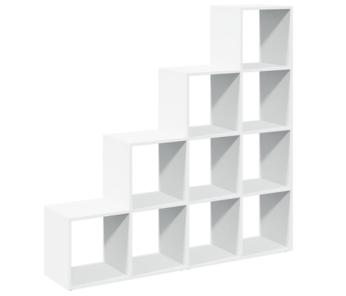 Librería divisora 4 niveles madera blanca 131,5x29x131,5 cm