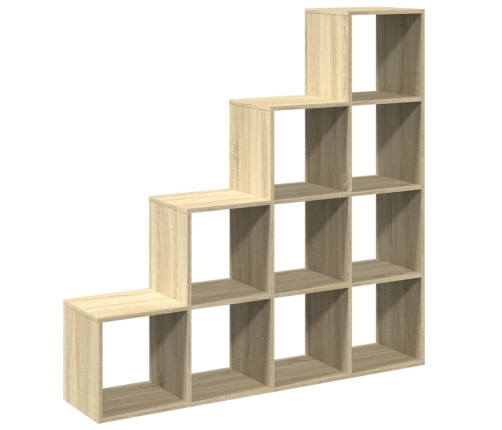 Librería divisora 4 niveles madera Sonoma 131,5x29x131,5 cm