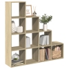 Librería divisora 4 niveles madera Sonoma 131,5x29x131,5 cm