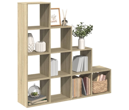 Librería divisora 4 niveles madera Sonoma 131,5x29x131,5 cm