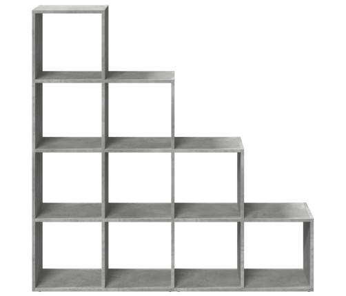 Librería divisora 4 niveles madera gris 131,5x29x131,5 cm