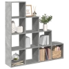 Librería divisora 4 niveles madera gris 131,5x29x131,5 cm