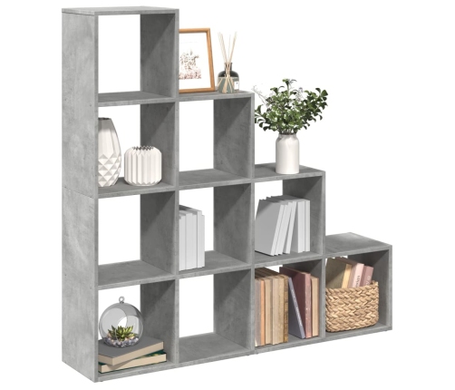 Librería divisora 4 niveles madera gris 131,5x29x131,5 cm