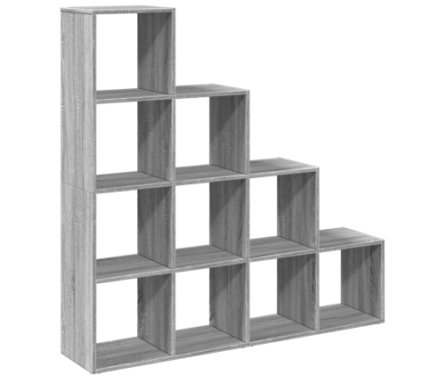 Librería divisora 4 niveles madera gris Sonoma 131,5x29x131,5cm