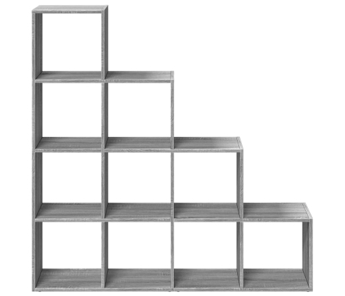 Librería divisora 4 niveles madera gris Sonoma 131,5x29x131,5cm