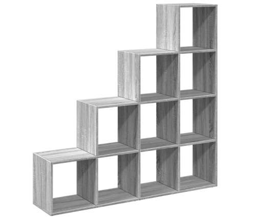 Librería divisora 4 niveles madera gris Sonoma 131,5x29x131,5cm