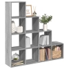 Librería divisora 4 niveles madera gris Sonoma 131,5x29x131,5cm