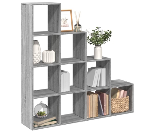 Librería divisora 4 niveles madera gris Sonoma 131,5x29x131,5cm