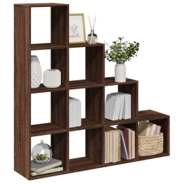 Librería divisora 4 niveles marrón roble 131,5x29x131,5 cm