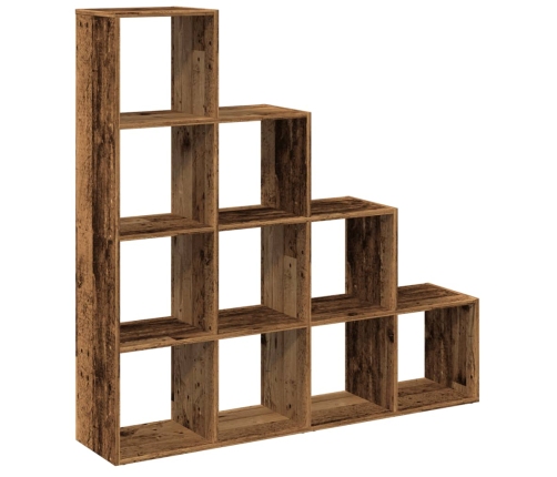 Librería divisora 4 niveles madera envejecida 131,5x29x131,5 cm