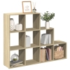 Librería divisora 3 niveles madera Sonoma 137,5x29x103,5 cm