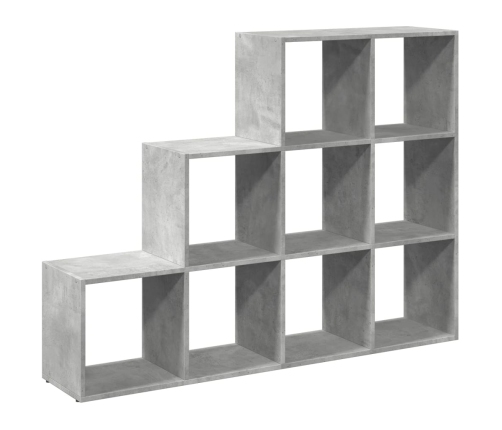 Librería divisora 3 niveles madera gris 137,5x29x103,5 cm