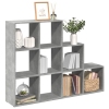 Librería divisora 3 niveles madera gris 137,5x29x103,5 cm