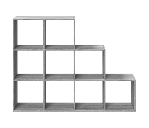 Librería divisora 3 niveles madera gris Sonoma 137,5x29x103,5cm