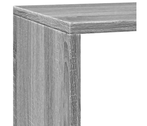 Librería divisora 3 niveles madera gris Sonoma 137,5x29x103,5cm