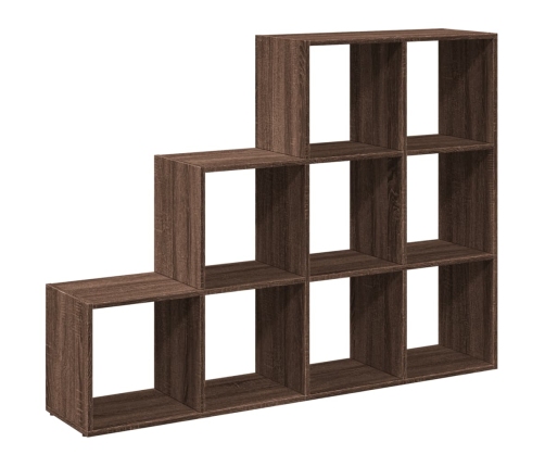 Librería divisora 3 niveles madera marrón 137,5x29x103,5 cm