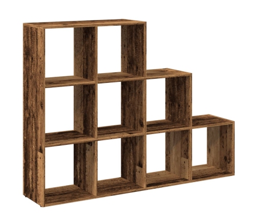 Librería divisora 3 niveles madera envejecida 137,5x29x103,5 cm