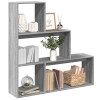 Librería divisora 3 niveles madera gris Sonoma 123x29x123 cm