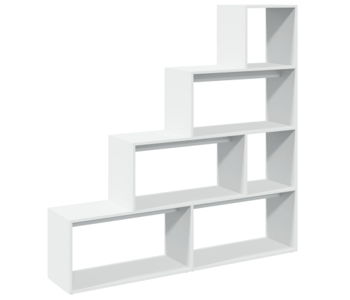 Librería divisora 4 niveles madera blanca 143,5x29x143,5 cm