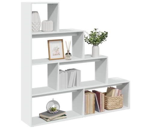 Librería divisora 4 niveles madera blanca 143,5x29x143,5 cm