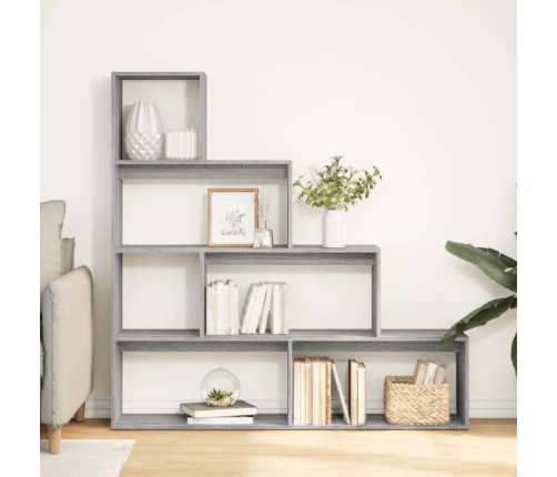 Librería divisora 4 niveles madera gris Sonoma 143,5x29x143,5cm