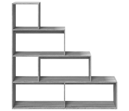 Librería divisora 4 niveles madera gris Sonoma 143,5x29x143,5cm