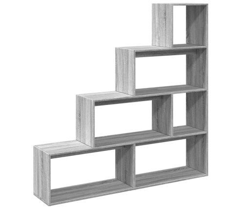 Librería divisora 4 niveles madera gris Sonoma 143,5x29x143,5cm