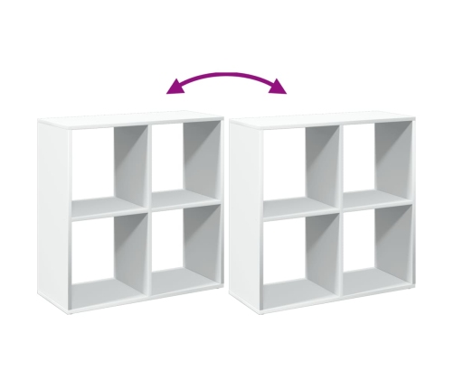 Librería divisora madera ingeniería blanca 69,5x29x69,5 cm