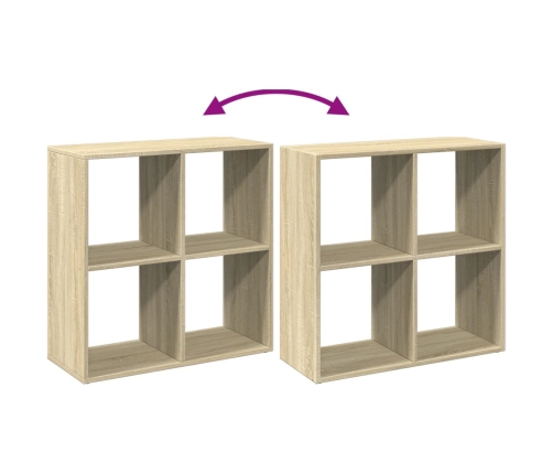 Librería divisor madera ingeniería roble Sonoma 69,5x29x69,5 cm