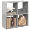 Librería divisora madera gris hormigón 69,5x29x69,5 cm