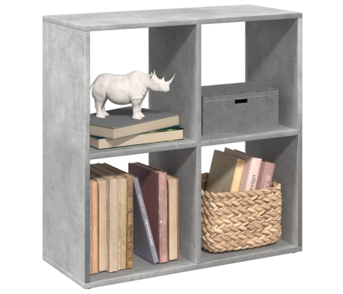 Librería divisora madera gris hormigón 69,5x29x69,5 cm