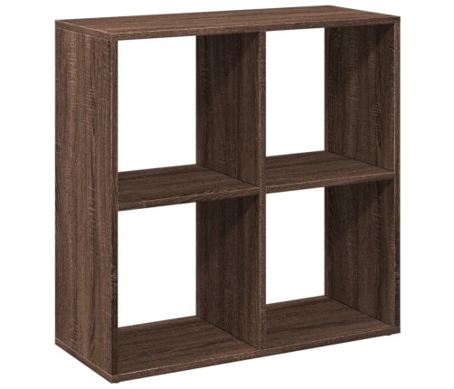 Librería divisor madera ingeniería marrón roble 69,5x29x69,5 cm