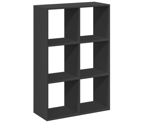 Librería divisora madera de ingeniería negra 69,5x29x103,5 cm