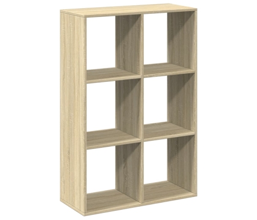 Librería divisor madera ingeniería roble Sonoma 69,5x29x103,5cm