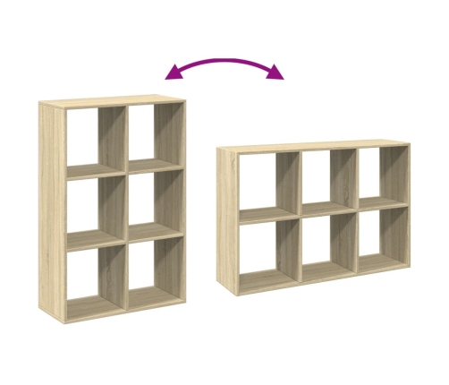 Librería divisor madera ingeniería roble Sonoma 69,5x29x103,5cm