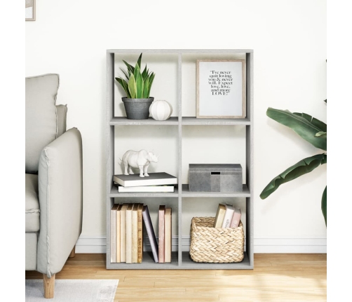 Librería divisor madera ingeniería gris Sonoma 69,5x29x103,5 cm