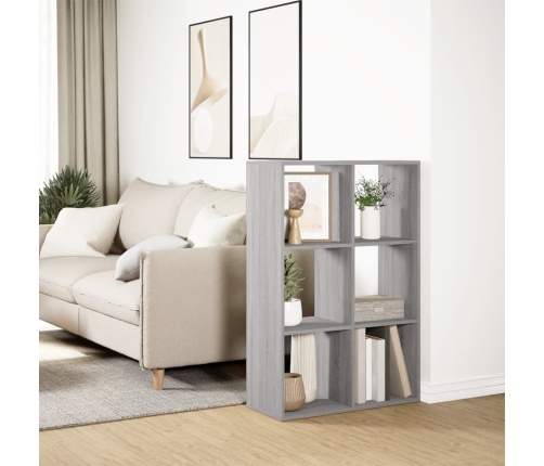 Librería divisor madera ingeniería gris Sonoma 69,5x29x103,5 cm