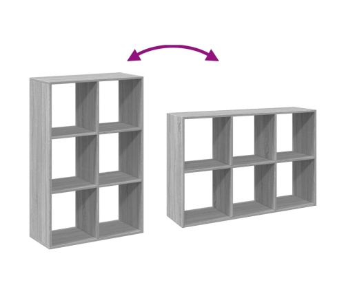 Librería divisor madera ingeniería gris Sonoma 69,5x29x103,5 cm