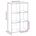 Librería divisor madera ingeniería gris Sonoma 69,5x29x103,5 cm